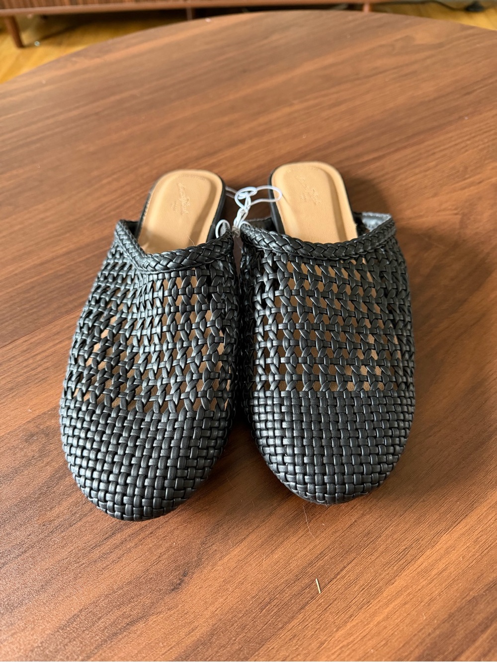 Universal Thread Black Woven Slip-On Mules